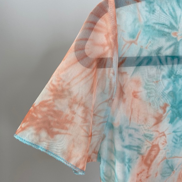 Tie Dye Mesh Cropped T-Shirt - Picture 2 of 3